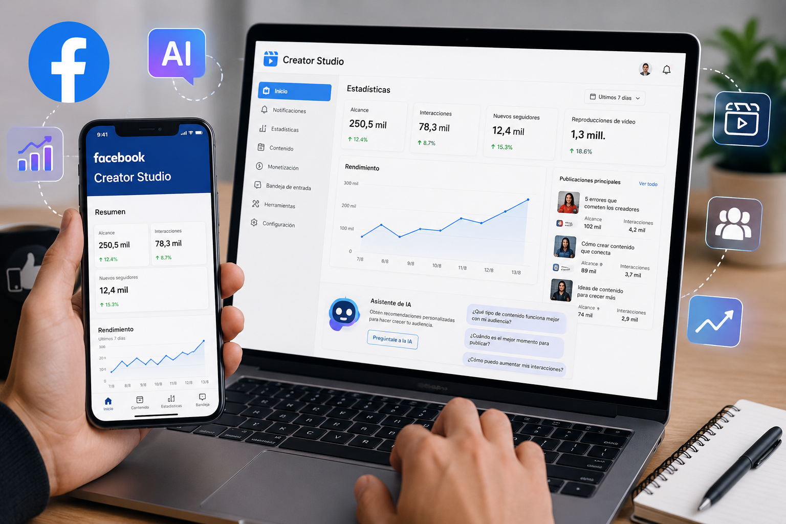 Facebook Creator Studio vuelve con inteligencia artificial: así funciona la nueva app para creadores