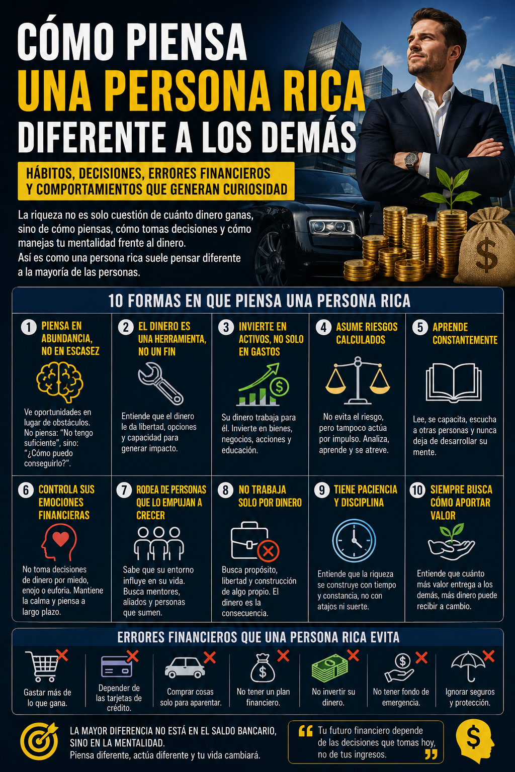Cómo piensa una persona rica diferente a los demás