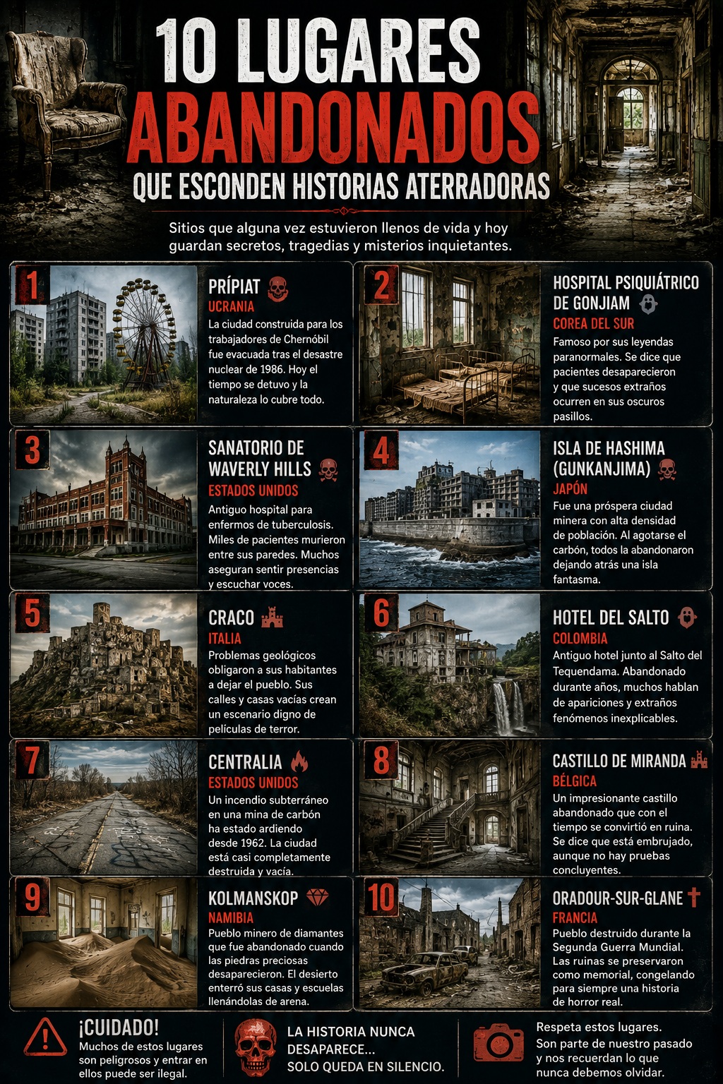 10 lugares abandonados que esconden historias aterradoras