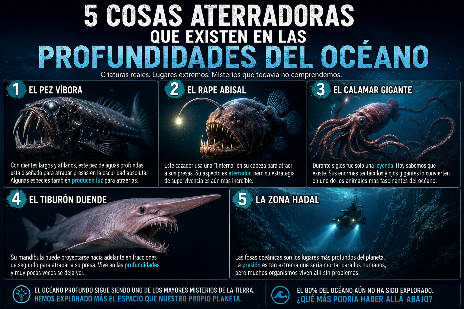 5 cosas aterradoras que existen en las profundidades del océano